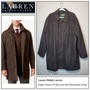 Lauren Ralph Lauren Size 48L Edgar Classic Fit Raincoat With Removable Lining
